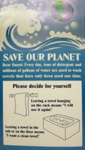 Origin of Greenwashing: Save the Towel Movement